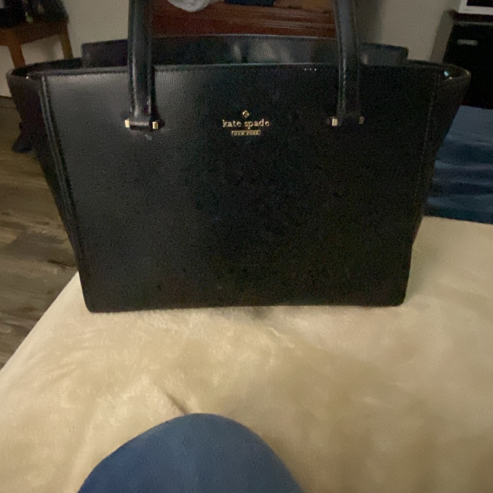 Kate Spade Black Structured Leather Tote